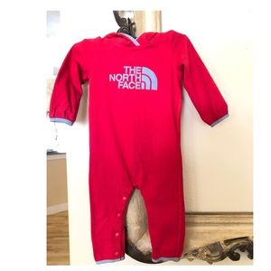 {The North Face} hooded logo long sleeve one-piece